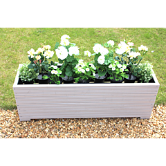 BR Garden Muted Clay 4ft Wooden Trough Planter - 120x32x43 (cm) great for Screening and Flowers + Free Gift