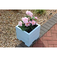 BR Garden Light Blue Small Square Wooden Planter - 32x32x33 (cm) great for your Porch or Door + Free Gift