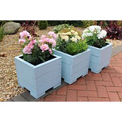 Light Blue Small Square Wooden Planter - 32x32x33 (cm) great for your Porch or Door