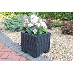 Black Small Square Wooden Planter - 32x32x33 (cm) great for your Porch or Door