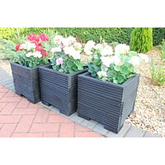 Black Small Square Wooden Planter - 32x32x33 (cm) great for your Porch or Door
