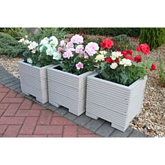 BR Garden Muted Clay Small Square Wooden Planter - 32x32x33 (cm) great for your Porch or Door + Free Gift