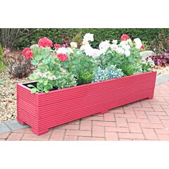 BR Garden Red 5ft Wooden Planter Box - 150x32x33 (cm) great for Patios and Decking + Free Gift