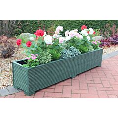 BR Garden Green 5ft Wooden Planter Box - 150x32x33 (cm) great for Patios and Decking + Free Gift
