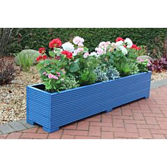 BR Garden Blue 5ft Wooden Planter Box - 150x32x33 (cm) great for Patios and Decking + Free Gift