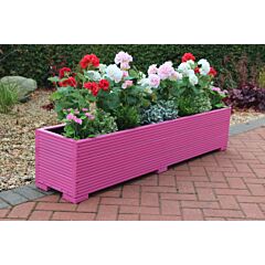 BR Garden Pink 5ft Wooden Planter Box - 150x32x33 (cm) great for Patios and Decking + Free Gift