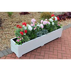BR Garden White 5ft Wooden Planter Box - 150x32x33 (cm) great for Patios and Decking + Free Gift