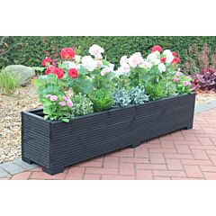 BR Garden Black 5ft Wooden Planter Box - 150x32x33 (cm) great for Patios and Decking + Free Gift