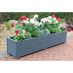 BR Garden Grey 5ft Wooden Planter Box - 150x32x33 (cm) great for Patios and Decking + Free Gift