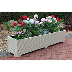 BR Garden Cream 5ft Wooden Planter Box - 150x32x33 (cm) great for Patios and Decking + Free Gift