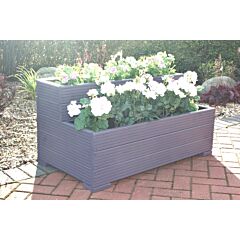 BR Garden Purple Tiered Wooden Planter - 80x35x43 (cm) great for Bedding plants and Flowers + Free Gift