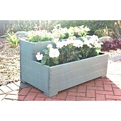 BR Garden Wild Thyme Green Tiered Wooden Planter - 80x35x43 (cm) great for Bedding plants and Flowers + Free Gift