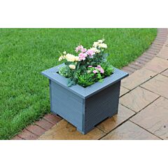 Exclusive Wooden 47cm Square Planters Made in Decking Perfect Flower Trough Plant Pots Grey