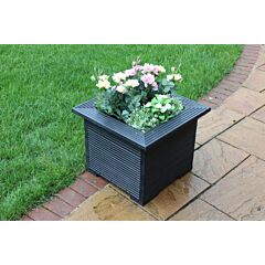 BR Garden Black Square Wooden Planter Mitered - 47x47x43 (cm) great for Small shrubs + Free Gift