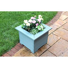 Exclusive Wooden 47cm Square Planters Made in Decking Perfect Flower Trough Plant Pots Wild Thyme
