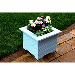 Exclusive Wooden 47cm Square Planters Made in Decking Perfect Flower Trough Plant Pots Light Blue