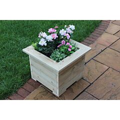 Pine Decking Square Wooden Planter Mitered - 47x47x43 (cm) great for Small shrubs