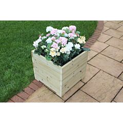 BR Garden Pine Decking Large Square Wooden Planter - 56x56x53 (cm) great for Patios and Decking + Free Gift