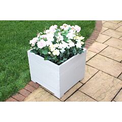 BR Garden Muted Clay Large Square Wooden Planter - 56x56x53 (cm) great for Patios and Decking + Free Gift