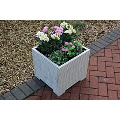 Cream Square Wooden Planter - 44x44x43 (cm) great for Small shrubs