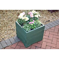 BR Garden Green Square Wooden Planter - 44x44x43 (cm) great for Small shrubs + Free Gift