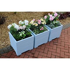 Light Blue Square Wooden Planter - 44x44x43 (cm) great for Small shrubs