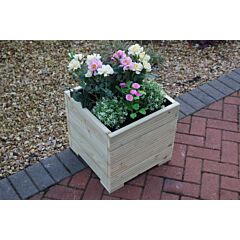 Pine Decking Square Wooden Planter - 44x44x43 (cm) great for Small shrubs