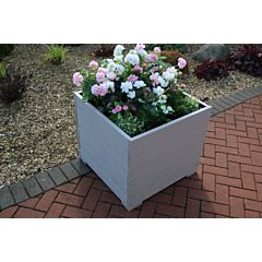 BR Garden Muted Clay Extra Large Square Wooden Planter - 68x68x63 (cm) great for Tall Plants and Trees + Free Gift