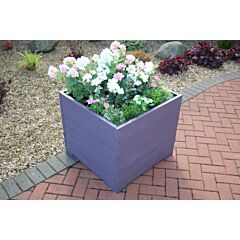 BR Garden Purple Extra Large Square Wooden Planter - 68x68x63 (cm) great for Tall Plants and Trees + Free Gift
