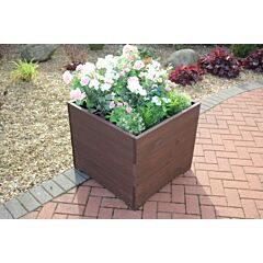 BR Garden Brown Extra Large Square Wooden Planter - 68x68x63 (cm) great for Tall Plants and Trees + Free Gift