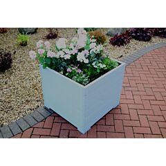 BR Garden Light Blue Extra Large Square Wooden Planter - 68x68x63 (cm) great for Tall Plants and Trees + Free Gift