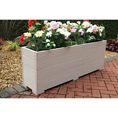 LARGE WOODEN GARDEN PLANTER TROUGH  PAINTED IN CUPRINOL MUTED CLAY 140cm LONG DECKING
