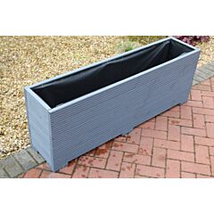 BR Garden Grey 6ft Wooden Planter - 180x32x53 (cm) great for Bamboo Screening + Free Gift