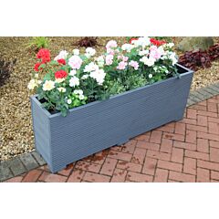 BR Garden Grey 5ft Wooden Planter Box - 140x32x53 (cm) great for Bamboo Screening + Free Gift