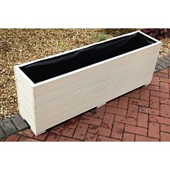 BR Garden Cream 6ft Wooden Planter - 180x32x53 (cm) great for Bamboo Screening + Free Gift