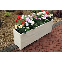 Cream 6ft Wooden Planter - 180x32x53 (cm) great for Bamboo Screening