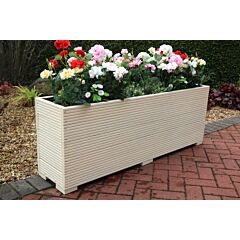 BR Garden Cream 5ft Wooden Planter Box - 140x32x53 (cm) great for Bamboo Screening + Free Gift
