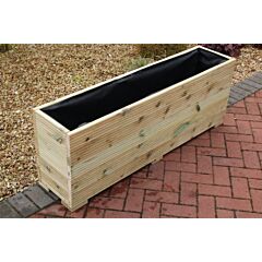 BR Garden Pine Decking 6ft Wooden Planter - 180x32x53 (cm) great for Bamboo Screening + Free Gift