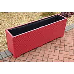 Red 6ft Wooden Planter - 180x32x53 (cm) great for Bamboo Screening