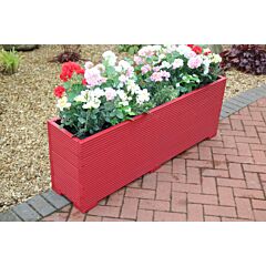 BR Garden Red 6ft Wooden Planter - 180x32x53 (cm) great for Bamboo Screening + Free Gift