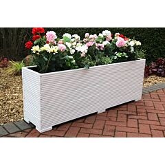 BR Garden White 5ft Wooden Planter Box - 140x32x53 (cm) great for Bamboo Screening + Free Gift
