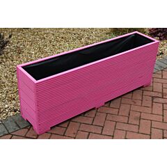BR Garden Pink 6ft Wooden Planter - 180x32x53 (cm) great for Bamboo Screening + Free Gift