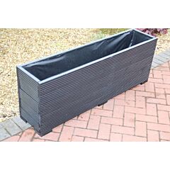 Black 6ft Wooden Planter - 180x32x53 (cm) great for Bamboo Screening