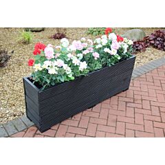 BR Garden Black 5ft Wooden Planter Box - 140x32x53 (cm) great for Bamboo Screening + Free Gift