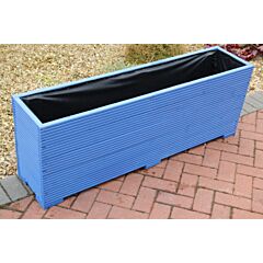 BR Garden Blue 6ft Wooden Planter - 180x32x53 (cm) great for Bamboo Screening + Free Gift