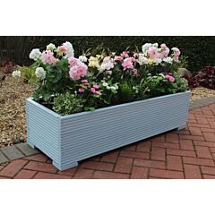 Light Blue 4ft Wooden Trough Planter - 120x44x33 (cm) great for Bedding plants and Flowers