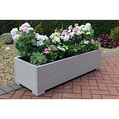 BR Garden Muted Clay 4ft Wooden Trough Planter - 120x44x33 (cm) great for Bedding plants and Flowers + Free Gift