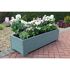 BR Garden Wild Thyme 4ft Wooden Trough Planter - 120x44x33 (cm) great for Bedding plants and Flowers + Free Gift