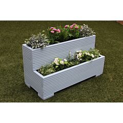 BR Garden Light Blue Tiered Wooden Planter - 100x50x53 (cm) great for Screening and Flowers + Free Gift