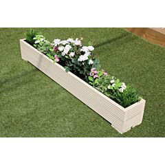 BR Garden Cream 5ft Wooden Planter Box - 150x22x23 (cm) great for Balconies and Herb Gardens  + Free Gift